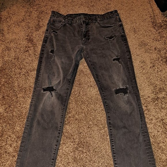 American Eagle Distressed Men's Black Next Level Flex Jeans size 33x32 - Picture 3 of 7